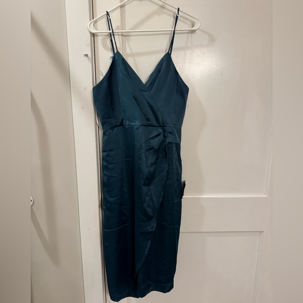 Lulu's Deep Teal Midi Dress